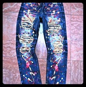 Men's handpainted jeans